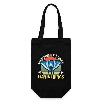 Manta Rays Underwater Wings Marine Biology Swimmer - Geschenkbeutel für Flaschen - Schwarz - Vorne