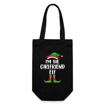 I'm The Girlfriend Elf Shirt Matching Family - Gift Bag for Bottles - black - Front