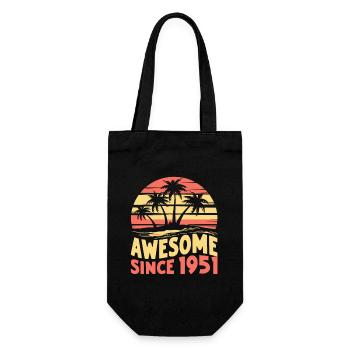 Awesome Since 1951 Birthday - Gift Bag for Bottles - black - Front