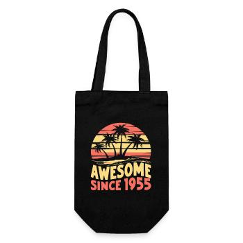 Awesome since 1955 birthday - Gift Bag for Bottles - black - Front