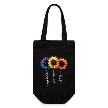 Sommer Blumen Blume Inspiration Motivation Spruch - Geschenkbeutel für Flaschen - Schwarz - Vorne