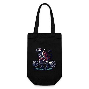 Christmas Krampus Bodybuilder Muscle Training - Gift Bag for Bottles - black - Front