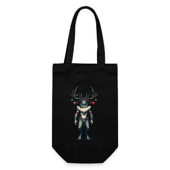 Festlicher Krampus Weihnachtliche Folklore - Geschenkbeutel für Flaschen - Schwarz - Vorne