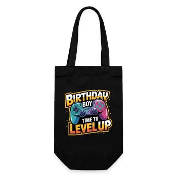 Birthday Boy Time to Level Up Birthday Gamer Boys - Gift Bag for Bottles - black - Front
