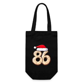 86 Zahl Weihnachten Keks - Geschenkbeutel für Flaschen - Schwarz - Vorne