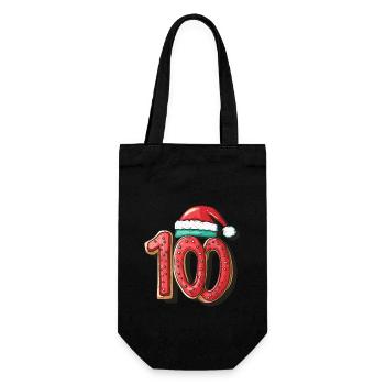 100 Number Christmas Biscuit - Gift Bag for Bottles - black - Front