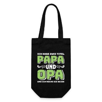 Großvater HABE ZWEI TITEL PAPA UND OPA ROCKE BEIDE - Geschenkbeutel für Flaschen - Schwarz - Vorne