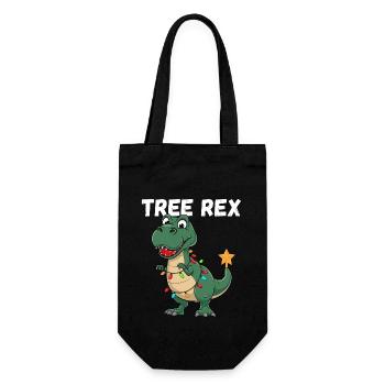 Weihnachten Dinosaurier Tree Rex Kinder Lustig - Geschenkbeutel für Flaschen - Schwarz - Vorne