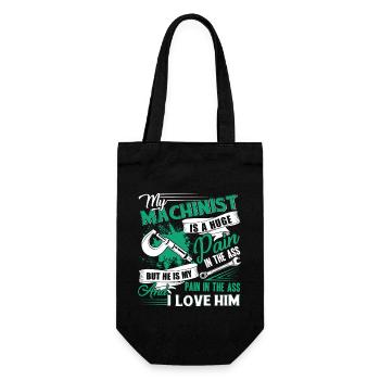 Machinist I Love My Machinist - Gift Bag for Bottles - black - Front