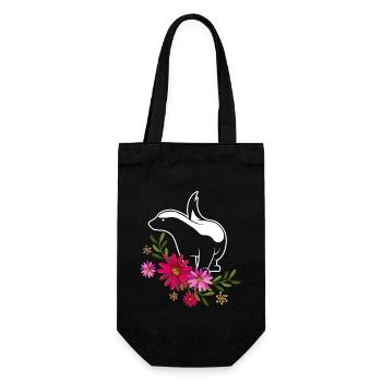 Honey Badger With Flowers - Gift Bag for Bottles - black - Front