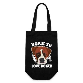 Born To Love Boxer Dog - Gift Bag for Bottles - black - Front