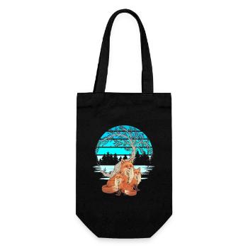 Fuchs Füchse Natur Naturliebhaber Kinder Kind - Geschenkbeutel für Flaschen - Schwarz - Vorne