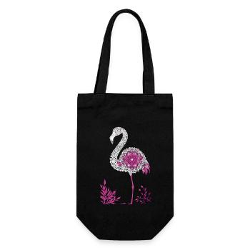 Mandala Flamingo Flamingo Wasservogel Flamingo - Geschenkbeutel für Flaschen - Schwarz - Vorne