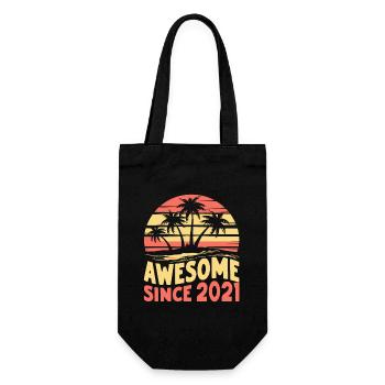 Awesome since 2021 birthday - Gift Bag for Bottles - black - Front