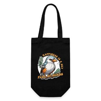 Bird Enthusiast Happiness Is A Sky Ornithologist - Gift Bag for Bottles - black - Front