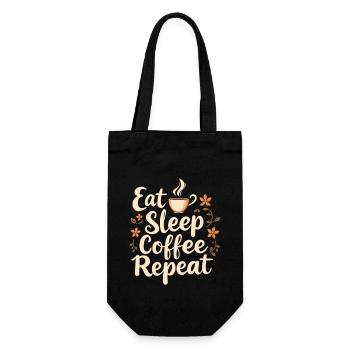 Eat Sleep Coffee Repeat Coffee Funny Coffee - Gift Bag for Bottles - black - Front