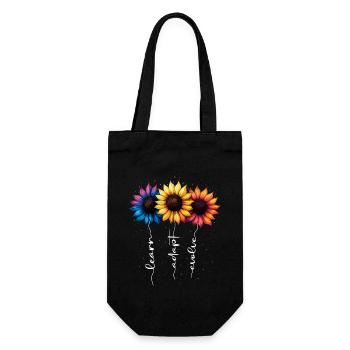 Summer Flowers Flower Inspiration Motivational Saying - Gift Bag for Bottles - black - Front
