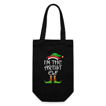 I'm The Artist Elf Shirt Matching Family Christmas - Gift Bag for Bottles - black - Front