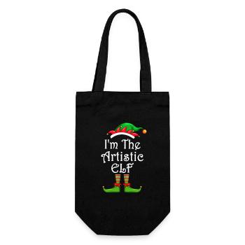 I'm The Artistic Elf Shirt Matching Family - Gift Bag for Bottles - black - Front