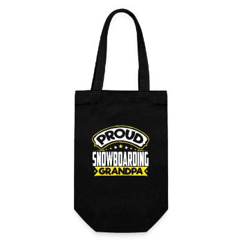 Sport Opa Snowboarden Opa - Geschenkbeutel für Flaschen - Schwarz - Vorne