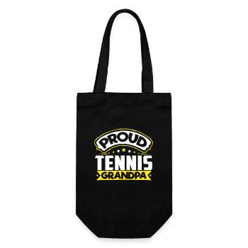 Sport Opa Tennis Opa - Geschenkbeutel für Flaschen - Schwarz - Vorne