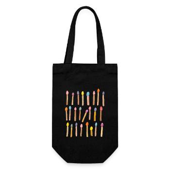 Colorful Matches for Adventurers Watercolor Pattern - Gift Bag for Bottles - black - Front