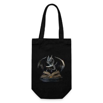 Eleganter schwarzer Drache – Epischer Drachen - Geschenkbeutel für Flaschen - Schwarz - Vorne