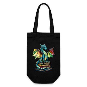 Stained Glass Dragon – Artful Design Fantasy Fans - Gift Bag for Bottles - black - Front