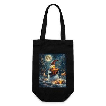 Snowman Christmas Decoration Women Men Children - Gift Bag for Bottles - black - Front