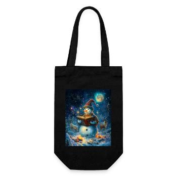 Snowman Christmas Decoration Women Men Children - Gift Bag for Bottles - black - Front