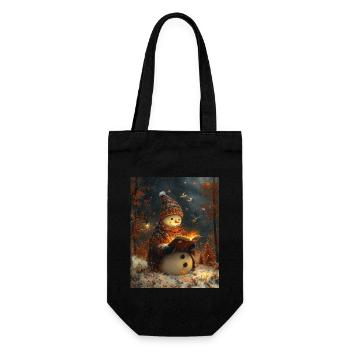 Snowman Christmas Decoration Women Men Children - Gift Bag for Bottles - black - Front