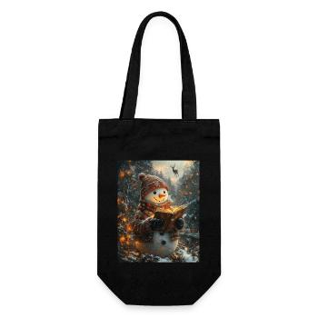 Snowman Christmas Decoration Women Men Children - Gift Bag for Bottles - black - Front