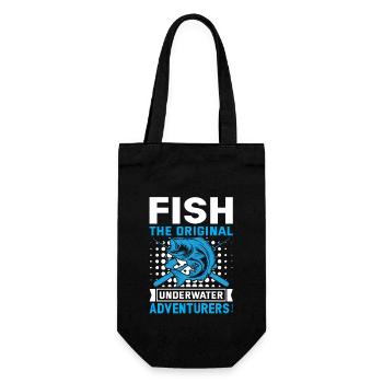 Fische: Die originalen Unterwasser-Abenteurer! - Geschenkbeutel für Flaschen - Schwarz - Vorne