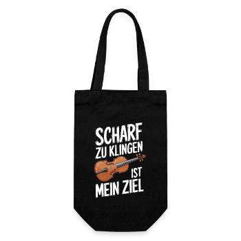 Violine Geigen Musiker Spieler Geiger Violinist - Geschenkbeutel für Flaschen - Schwarz - Vorne