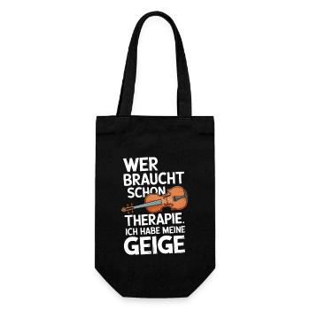 Geiger Geigen Spieler Musiker Violine Violinist - Geschenkbeutel für Flaschen - Schwarz - Vorne