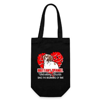 Brittany Spaniel Unlocking Hearts - Gift Bag for Bottles - black - Front