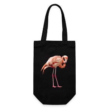 Flamingos Flamingo - Geschenkbeutel für Flaschen - Schwarz - Vorne