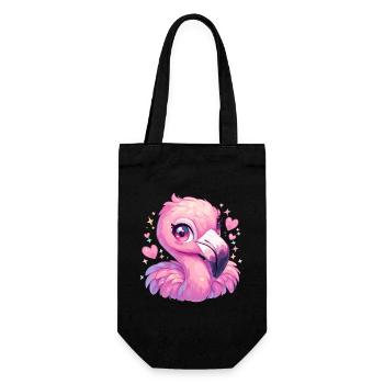 Flamingos Flamingo - Geschenkbeutel für Flaschen - Schwarz - Vorne