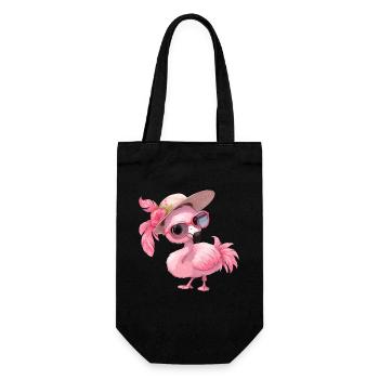 Flamingos Flamingo - Geschenkbeutel für Flaschen - Schwarz - Vorne