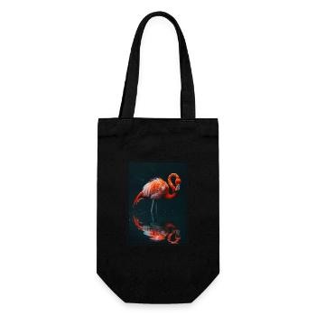 Flamingos Flamingo - Geschenkbeutel für Flaschen - Schwarz - Vorne