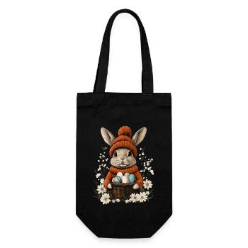 Easter Bunny Gift Easter Women Men Children - Gift Bag for Bottles - black - Front