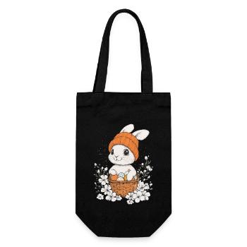 Easter Bunny Gift Easter Women Men Children - Gift Bag for Bottles - black - Front