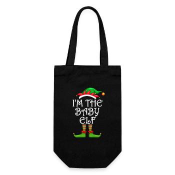 I'm The Baby Elf Shirt Matching Family Christmas - Geschenkbeutel für Flaschen - Schwarz - Vorne