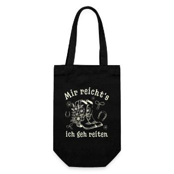 Mir reicht's ich geh reiten - Cowboy Boots - Geschenkbeutel für Flaschen - Schwarz - Vorne