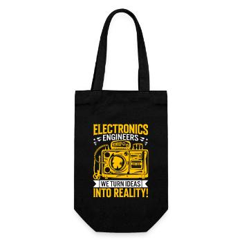 Elektroniker: Wir setzen Ideen in die Realität um! - Geschenkbeutel für Flaschen - Schwarz - Vorne