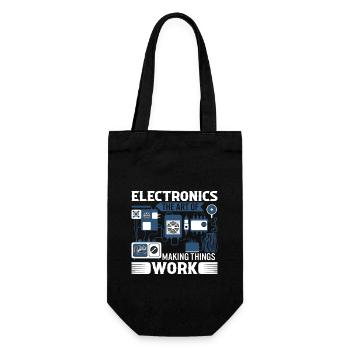 Electronics: The art of making things work. - Gift Bag for Bottles - black - Front
