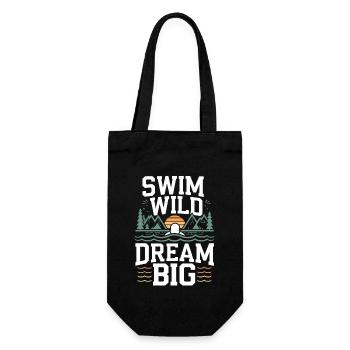 Wildes Schwimmen Im Freien Abenteuer Und Offenes - Geschenkbeutel für Flaschen - Schwarz - Vorne