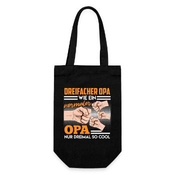 Opi DREIFACHER OPA WIE EIN NORMALER OPA DREIMAL SO - Geschenkbeutel für Flaschen - Schwarz - Vorne