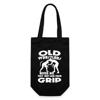 Wrestling Old Wrestlers Never Die - Gift Bag for Bottles - black - Front