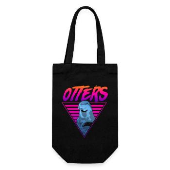 Otter 80s 90s Retro Vintage Otters - Gift Bag for Bottles - black - Front